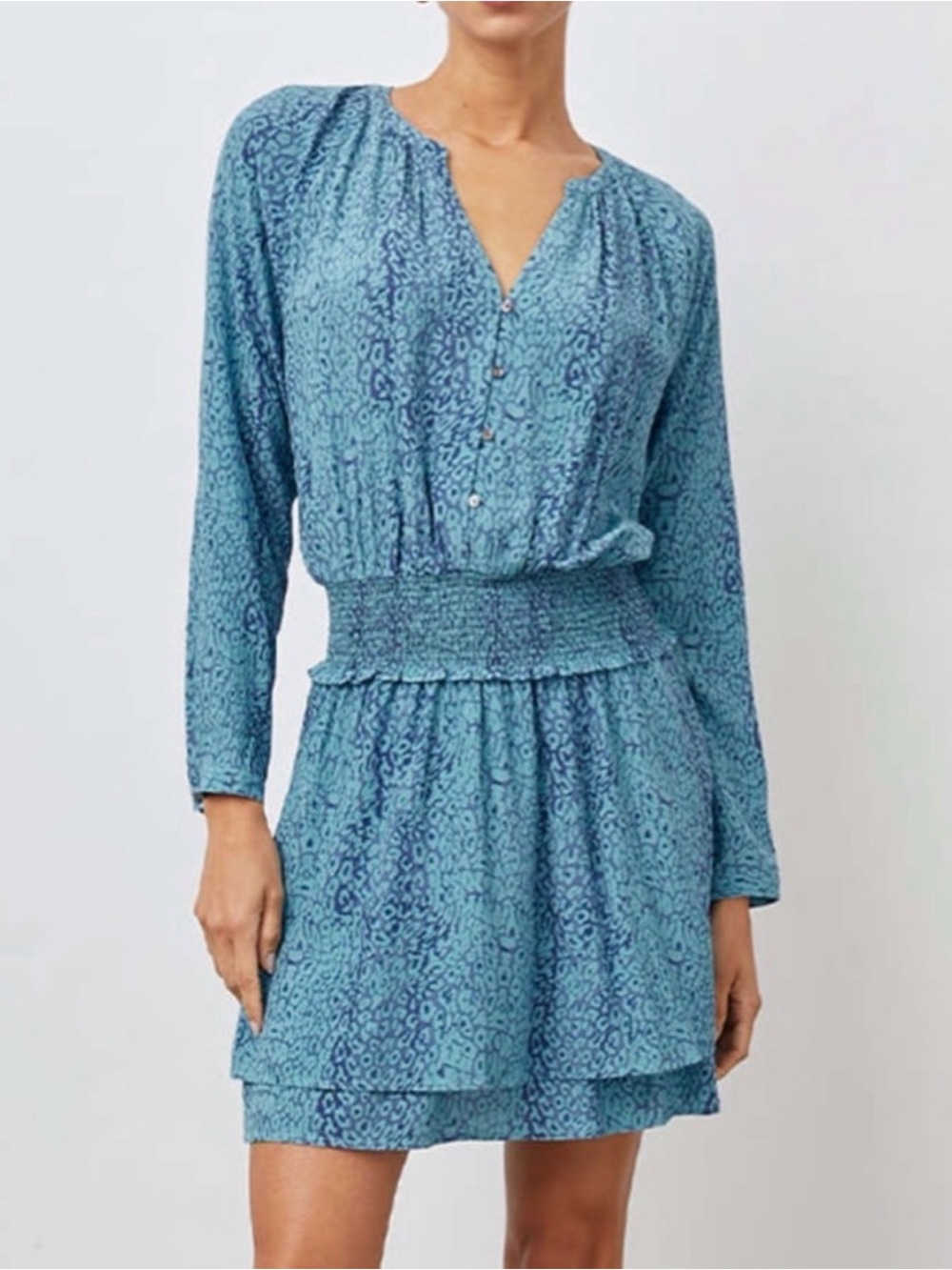 ANTHROPOLOGIE RAILS Jasmine Dress Jewel Blue Cheetah Animal Print. Like new. Sm